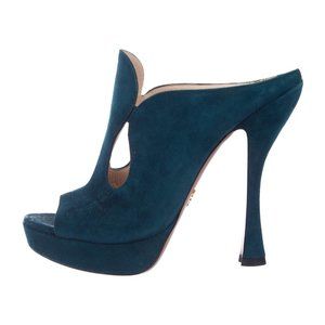 PRADA Suede Platform Sandals Size: 8.5